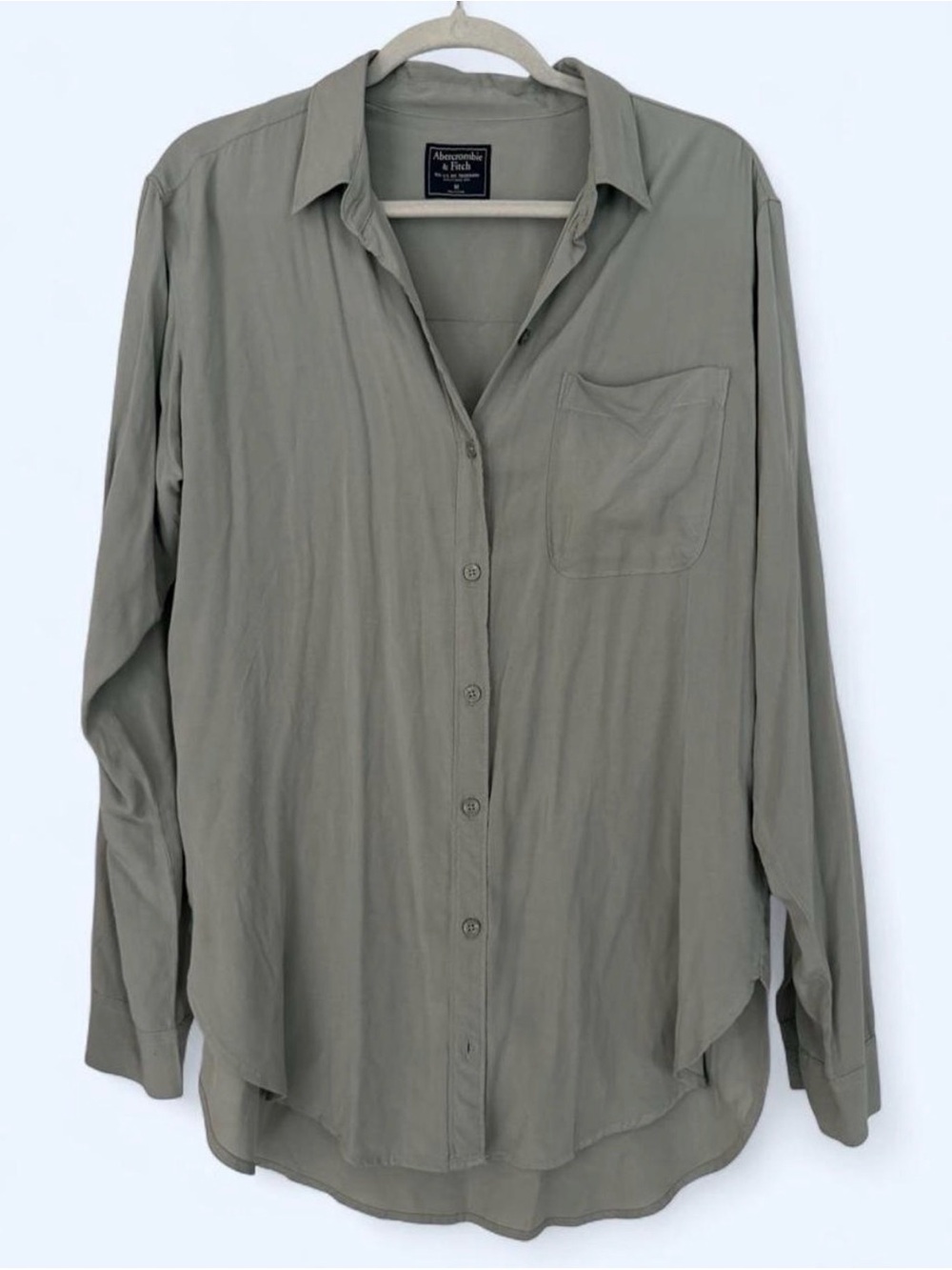 Abercrombie & Fitch Sage Green Button-Up Tunic Shirt